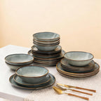 AmorArc Ceramic Dinnerware Sets for 6, 18Pcs Plates and Bowls Sets Dishes
