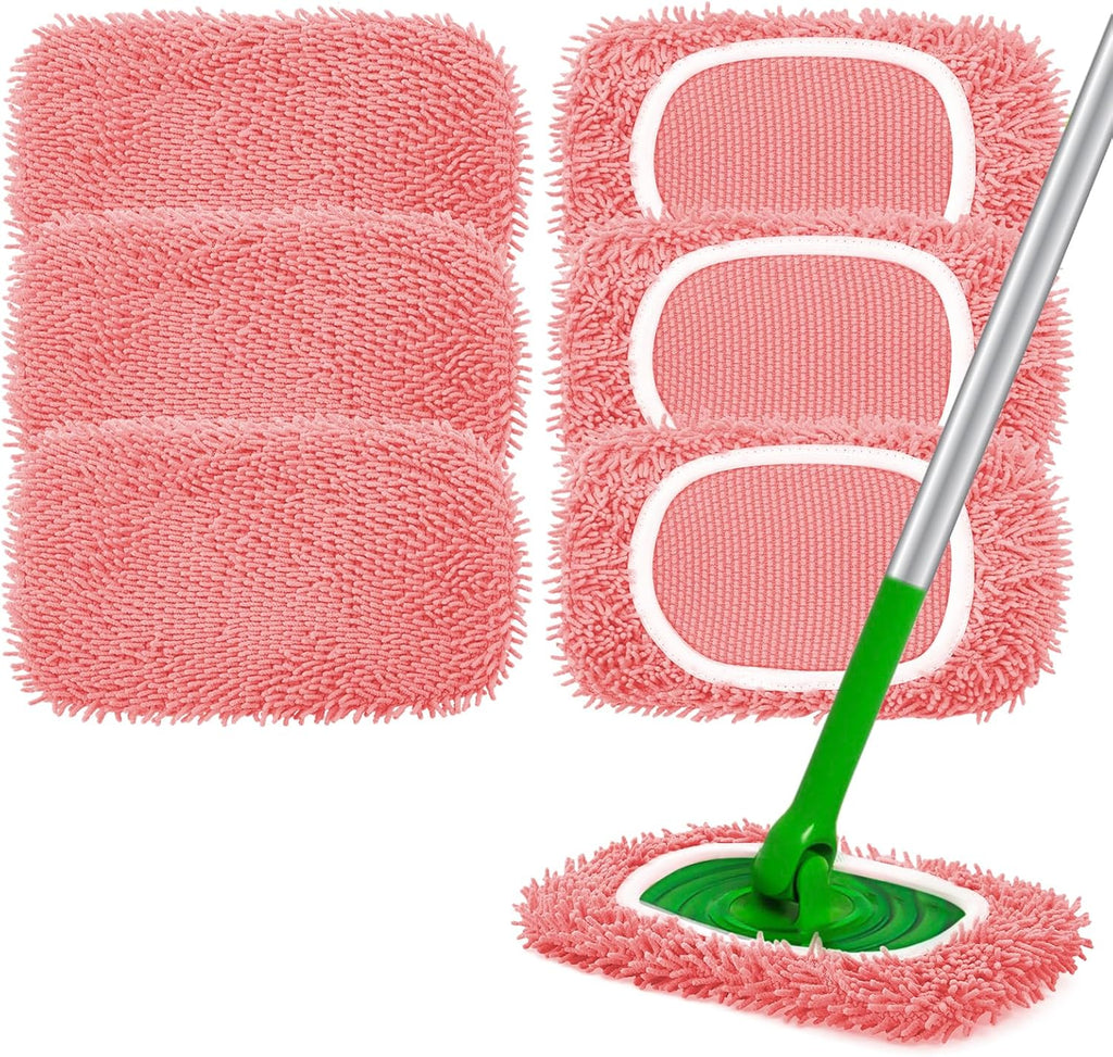 Reusable Microfiber Mop Pads Compatible with Swiffer Sweeper Mop