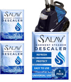 SALAV Garment Steamer Descaler Solution, Limescale & Mineral Buildup Remover, Universal Steamer Cleaner Packets, Monthly Appliance Care for Standing Clothes Steamers, 3pc Set