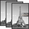 upsimples 16x24 Poster Frame, Easy Slide-In Assembly, Black, 3 Pack