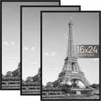 upsimples 16x24 Poster Frame, Easy Slide-In Assembly, Black, 3 Pack