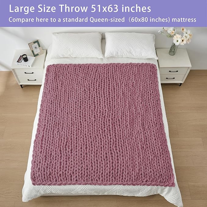 Bigacogo Chunky Knit Throw Blanket - Image 5