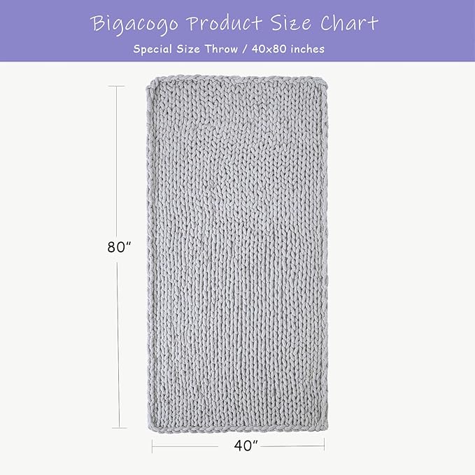Bigacogo Chunky Knit Throw Blanket - Image 2