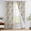 jinchan Lined Linen Blend Curtain Floral Curtains by JINCHAN