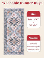 SERISSA Boho Kitchen Runner Rug, 3x7 Washable Non-Slip Runner Rug - Image 5