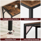 MAHANCRIS Narrow Console Table, 43.7" Sofa Table with Outlets, Rustic Brown