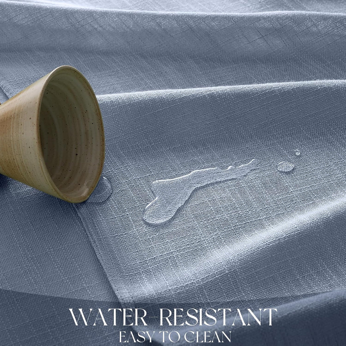 NOVILYS Rectangle Tablecloth with Linen Textured, 60 x 84 Inch, Dusty Blue