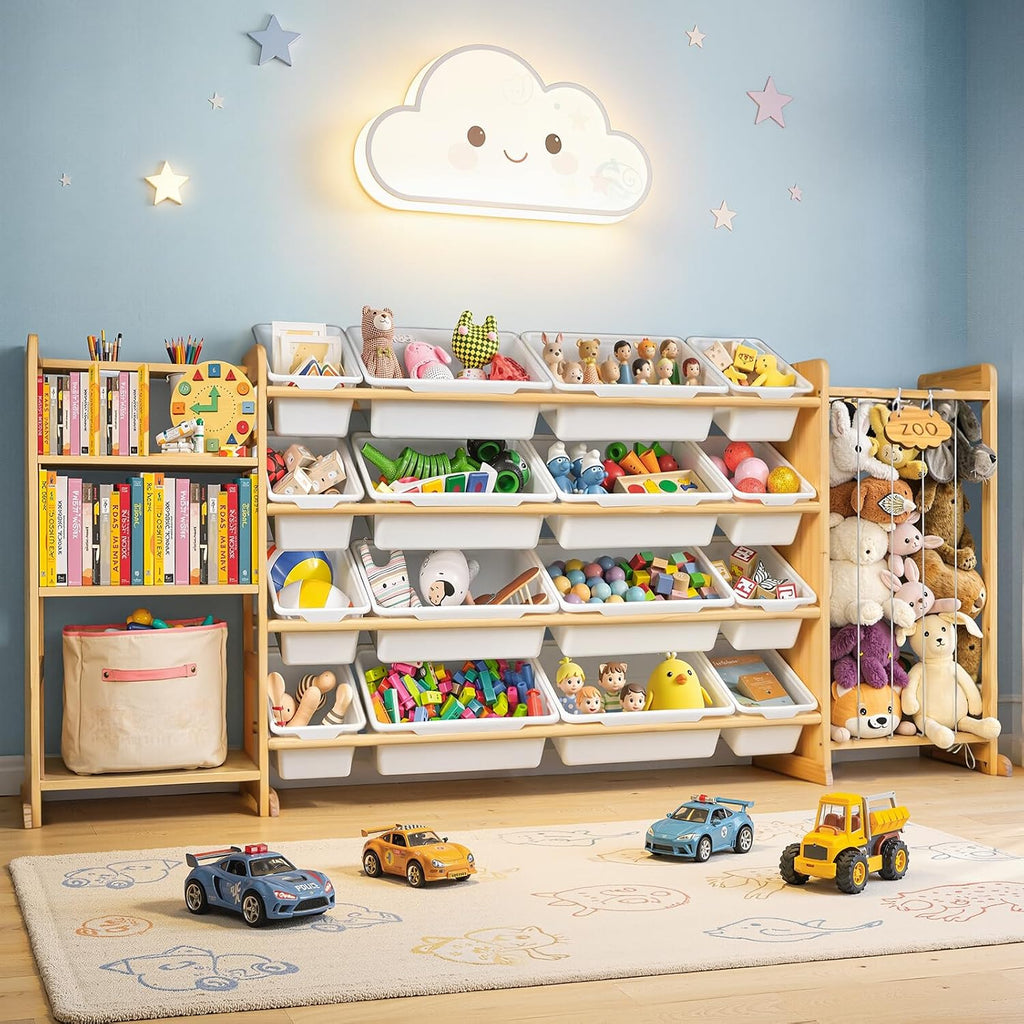 3-in-1 Toy Storage Organizer with Bookshelf (Extra Large 81")
