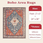 SERISSA Boho Rugs for Entryway, 2x3 Tribal Entryway Rug Non-Slip Washable Small - Image 7