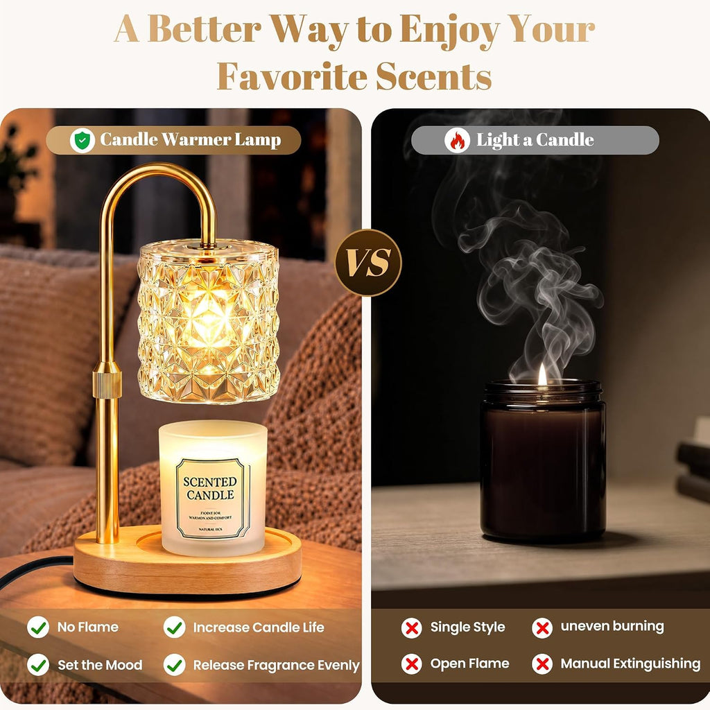 Candle Warmer Lamp with Timer, Home Decor Birthday Gifts for Women,  Gold