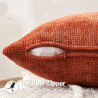 MIULEE Pack of 2 Fall Burnt Orange Decorative Pillow Covers 16x16 Inch Soft - Image 5