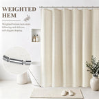 Jowels Natural Linen Fabric Shower Curtains for Bathroom, 72x78