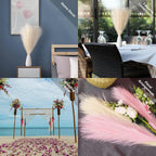 Pampas Grass Decor, Fluffy Faux Pampas Grass 6 Stem 18"/45cm Pompous Grass Small Flower Arrangement and Vase Filler for Boho Home Wedding Decoration (Lake-Green)