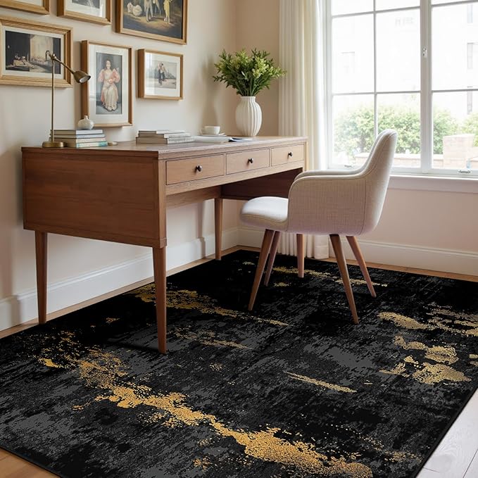 Washable Area Rugs 4'x6' Non-Slip Modern Abstract Soft - Image 3