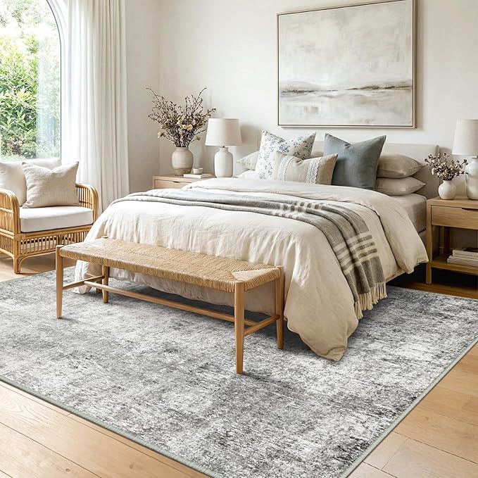 Washable Area Rugs 7'x9' Non-Slip Modern Abstract Soft - Image 2