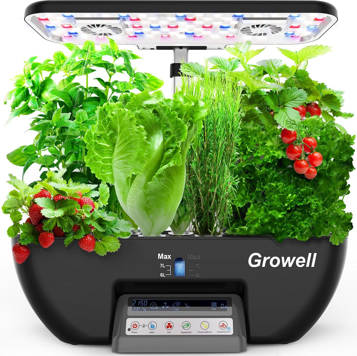 Growell Hydroponics Growing System, 17 Pods Large Indoor Garden with 2 Fans