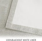 Yakamok Cream Linen Curtains 100% Blackout 63 Inches Long, Room Darkening - Image 3