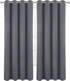 LEMOMO Blackout Curtains 66 x 84 inch/Grey Curtains Set of 2 Panels/Thermal - Image 2