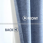 MIULEE Linen Texture Curtains for Bedroom Solid 100% Blackout Thermal Insulated - Image 6