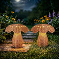 2 Pack Solar Mushroom Rattan Lanterns, 9’’ Handmade Wicker Lamp Mushroom Lights for Indoor Outdoor, Solar Outdoor Lamp Solar Lanterns for Table Deck Yard Patio Walkway Porch, Home Decor, Boho Decor
