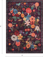 Floral Washable 6x9 Area Rugs, Soft Bedroom Rug - Image 2