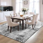Living Room Rug 5x7 Gray Area Rug Machine Washable Boho Rug Non Slip Abstract - Image 4