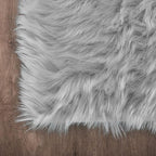 Latepis 12x12 Carpet Grey Faux Fur Rug - Image 6