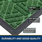Smiry Front Door Mat Outside Entrance, Heavy Duty Sturdy Natural Rubber Doormat - Image 4