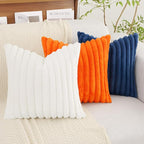 decorUhome Summer Cozy Faux Fur Throw Pillow Covers 26x26 Set of 2 Decorative - Image 8