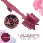 Rachael Ray Tools and Gadgets Lazy Crush & Chop, Flexi Turner, and Scraping Spoon Set / Cooking Utensils - 3 Piece, Burgundy Red