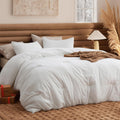 Bedsure King Comforter Set Prewashed Soft Bedding Set 3Pcs White 104"x90"