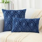 decorUhome Throw Pillow Covers 26x26 Inch Set of 2, Soft Plush Faux Wool Dark - Image 6
