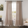 Oatmeal Linen Curtains 108 Inches Long 2 Panels Set by Nanspring