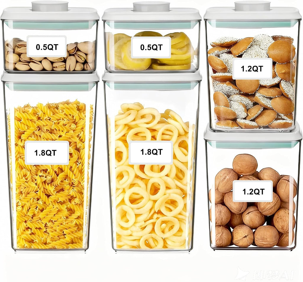 Pop Containers with Lids Stackable Food Storage Containers 6pc
