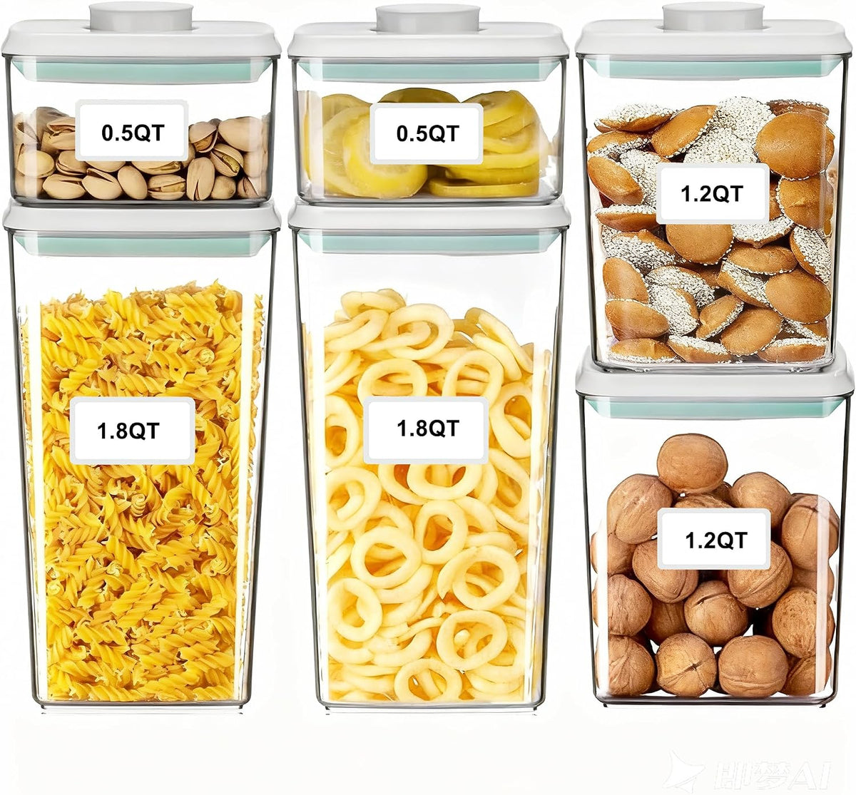 Pop Containers with Lids Stackable Food Storage Containers 6pc