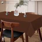 Brown Cotton Tablecloth, Table Cover 60x84 Inch, Fits 6-8 Seats, Soft, Durable, Washable, Wrinkle Resistant, Rectangle Table Cloth for Dining, Holiday Gatherings, Dinner, Weddings