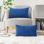MIULEE Pack of 2 Couch Throw Pillow Covers 12x20 Inch Soft Royal Blue Chenille - Image 5
