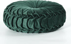 HIG Set of 2 Decorative Round Pleated Throw Pillows, Classy Accent Pumpkin - Image 6