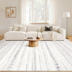 Nakagishi 8x10 Area Rugs Living Room: Washable Boho Large Neutral Soft - Image 4