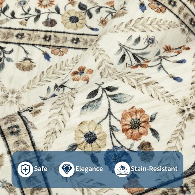 Washable Kitchen Rugs Non Slip 2x6 Hallway Runner Rug Stain Resistant Low Pile - Image 4