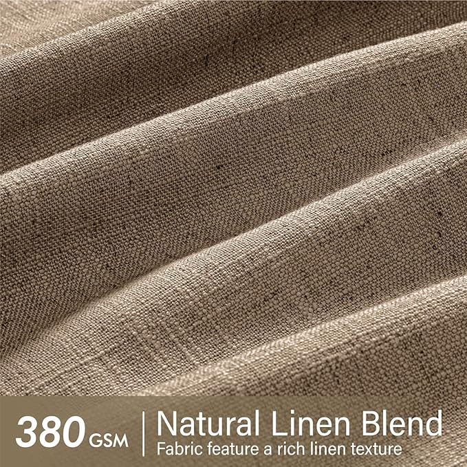 MIULEE Pinch Pleated Thick Linen Curtains 84 Inches Long 2 Panels - Image 4