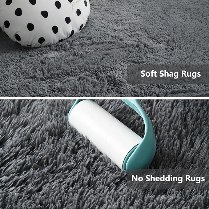 10X14 Large Shag Area Rugs for Living Room Bedroom, Big Soft Purple Fluffy Rug - Image 3