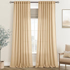 Tan Linen Curtains 108 inches Long by Jolilight