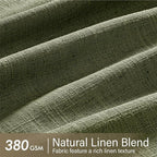 MIULEE Olive Green Pinch Pleated Thick Linen Curtains 102 Inches Long 2 Panels - Image 4