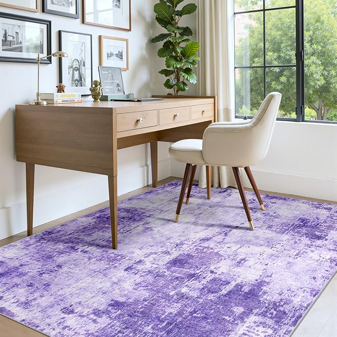 Washable Area Rugs 4'x6' Non-Slip Modern Abstract Soft - Image 4