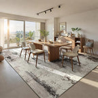 Living Room Rug 7x10 Coffee Area Rugs Machine Washable Abstract Boho Large Rug - Image 2