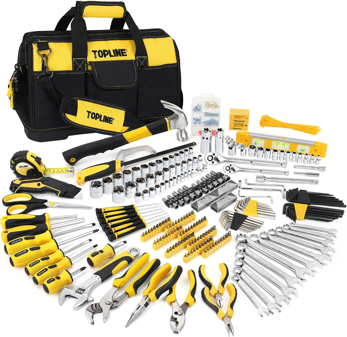 TOPLINE 467-Piece Household Home Tool Kit with Bag, Tool Set for Mechanics