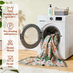 MSGKV Boho Throw Blanket for Couch Chair 100% Cotton Embroidery Floral Blanket - Image 8