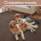 FinRèc 5x7 Washable Area Rugs for Bedroom Living Room, Low Pile Thin Rug Solid - Image 7