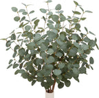 6 Pcs 27" Eucalyptus Stems Greenery Stems Eucalyptus Leaf Spray in Green Silk Plastic Plants Floral Artificial Plants for Home Party Wedding Decoration